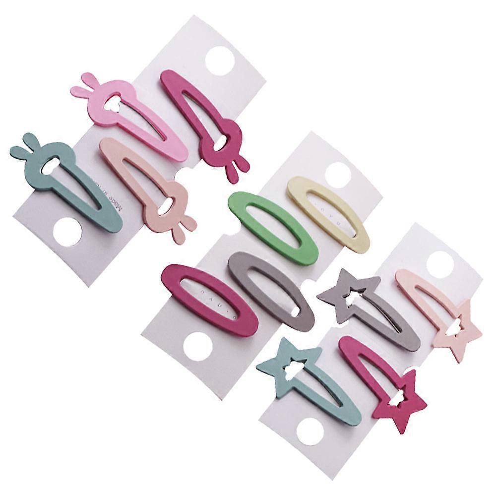 Creative Hair Clips with Unique Design for Decor Made of Plastic Multi Color Pack of 12pcs