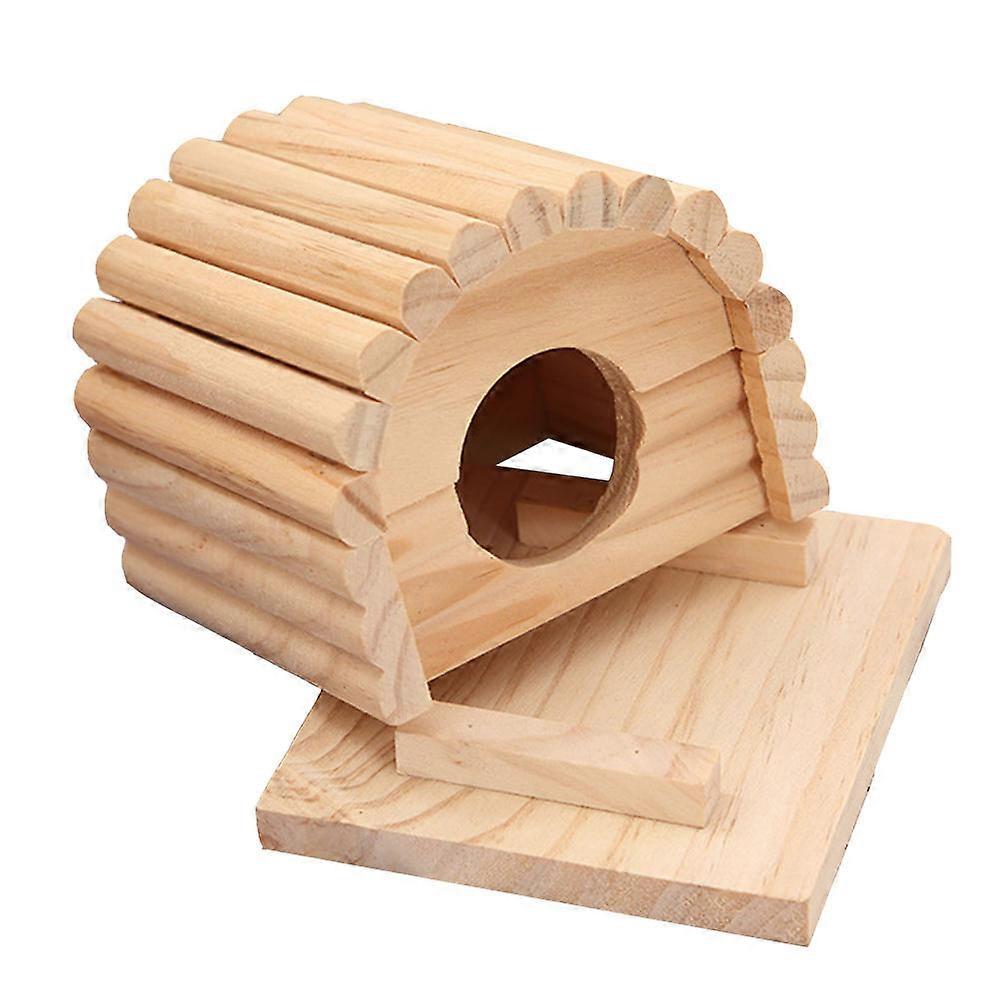 Light Brown Wooden Hamster House for Pet Use Durable HideOut Ideal for Hamsters and Hedgehogs