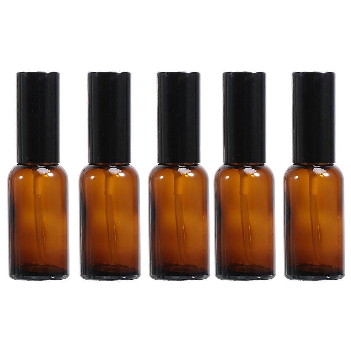 5pcs Brown Glass Bottles for Storage Use Durable Reusable Essential Oil Dispenser Lotion Bottle 30ML
