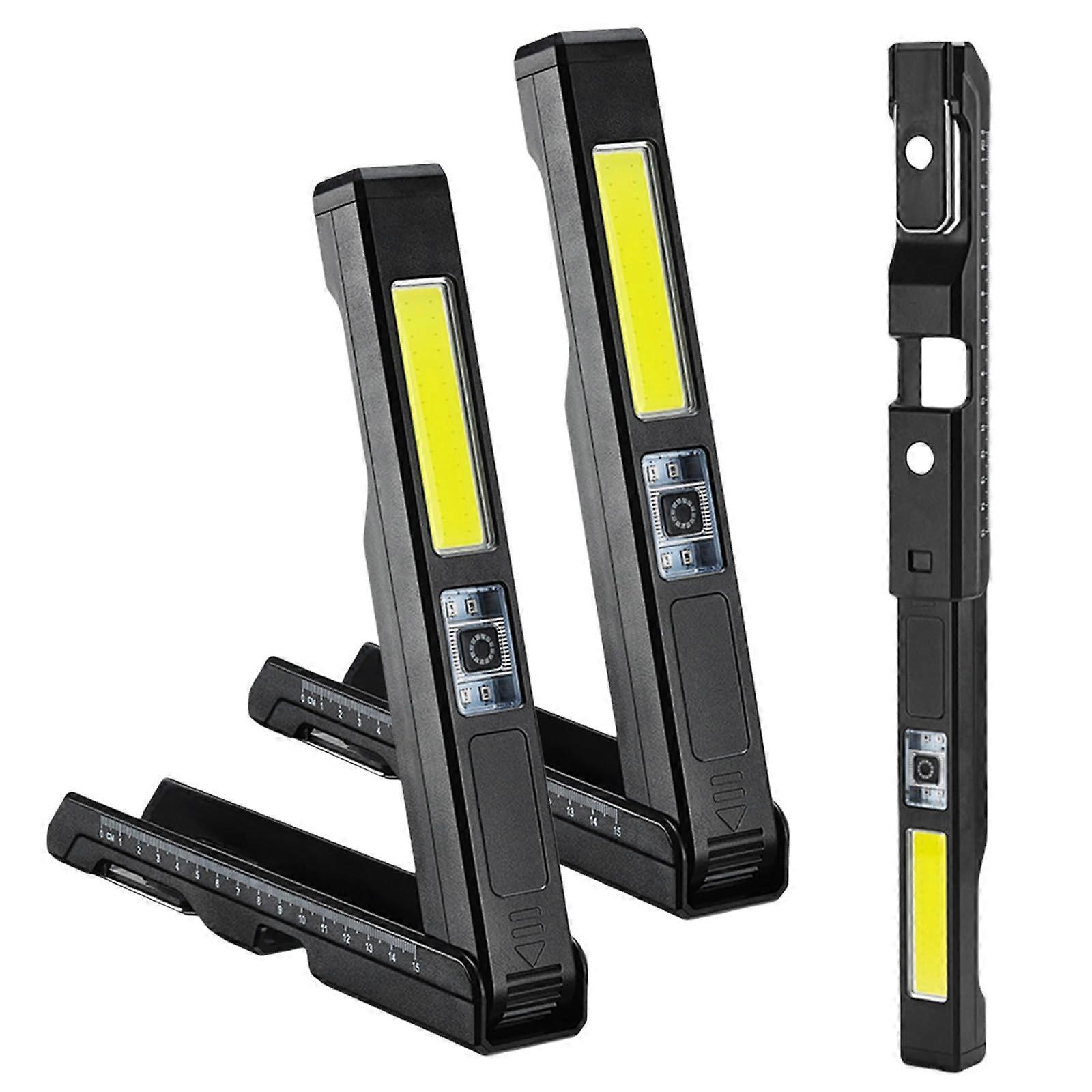 LED Workshop Lamp Rechargeable USB Work Light with Magnet Hook and Ruler