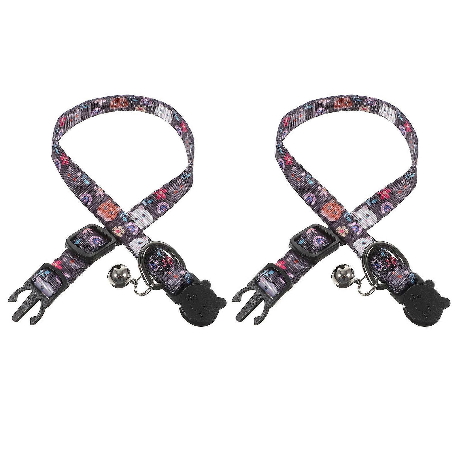 2Pack Adjustable Cat Collar Breakaway With Bell Stylish Design For Boy Kittens Perfect For Photo Shoots