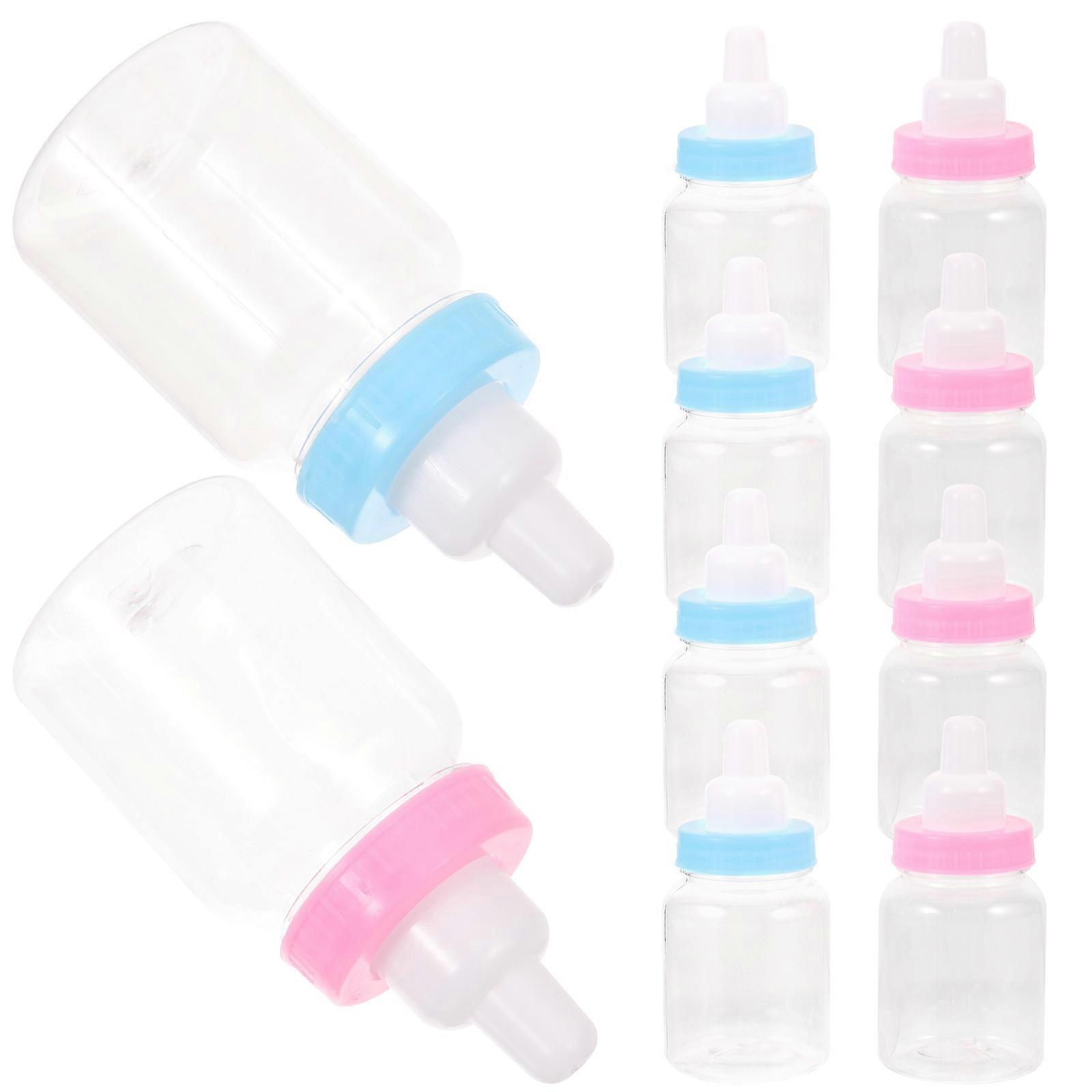 12pcs Creative Cartoon Mini Feeding Bottle Transparent Nursing Bottle for Fun