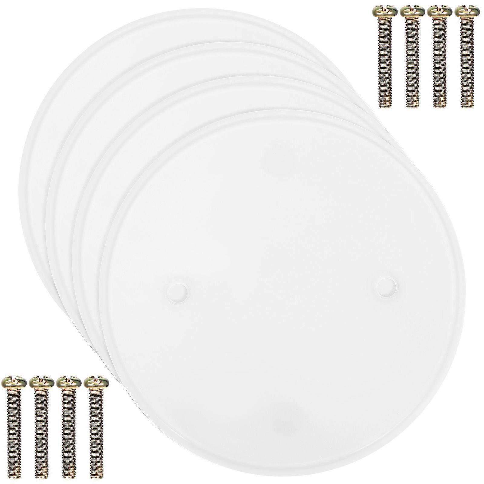 4pcs Ceiling Hole Covers Round Covering Plates Circular Ceiling Blank Up Covers Flat Blank Plate Round Electrical Box Covers