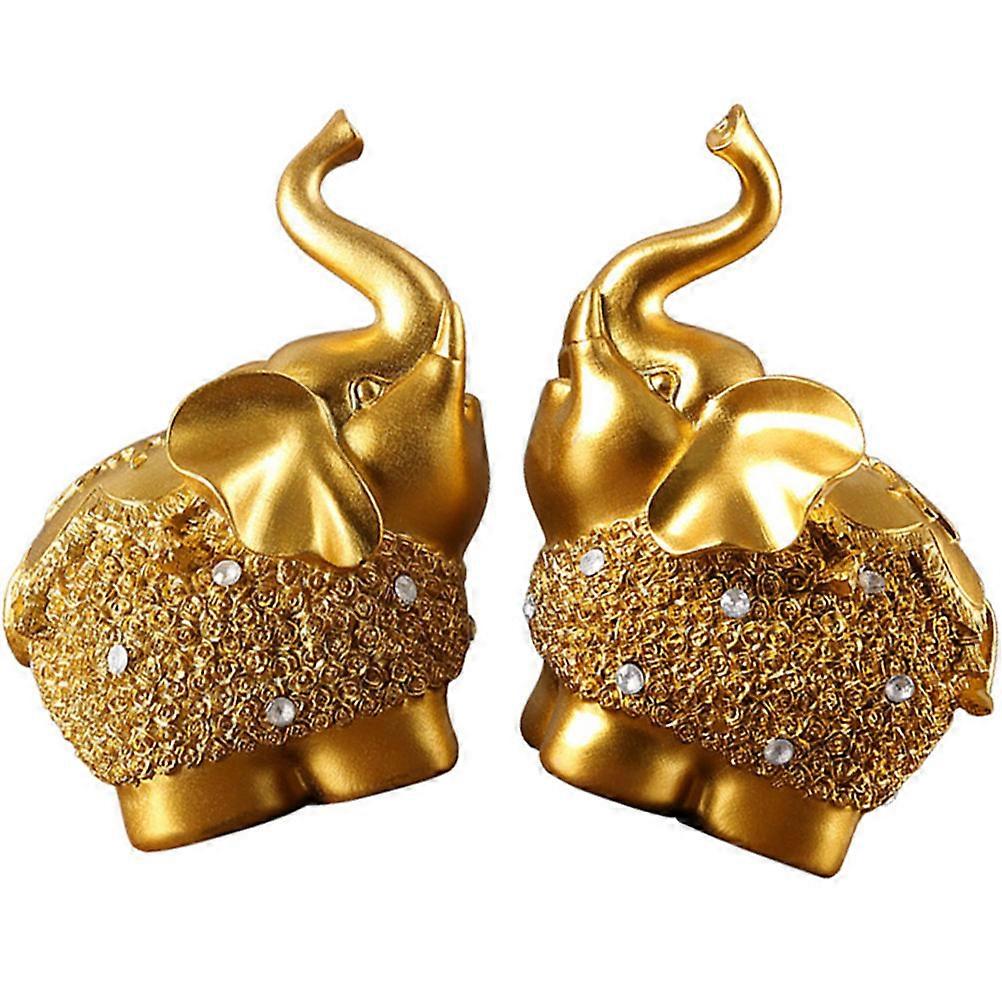 Decorative Elephant Figurine Ideal For Elevating Atmosphere In Office And Garden 14X10Cm 2Set