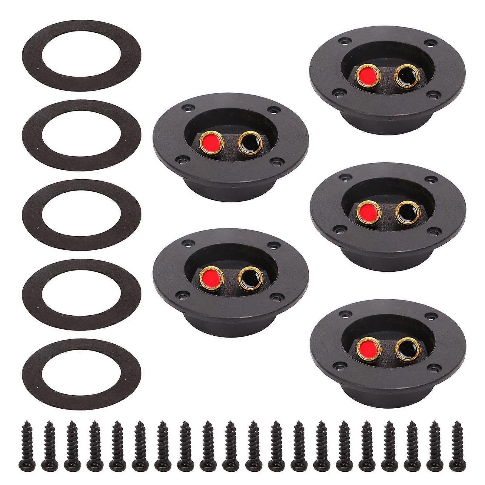 Stereo Speaker Terminal Cup Double Binding Posts 2 Way 5Pcs