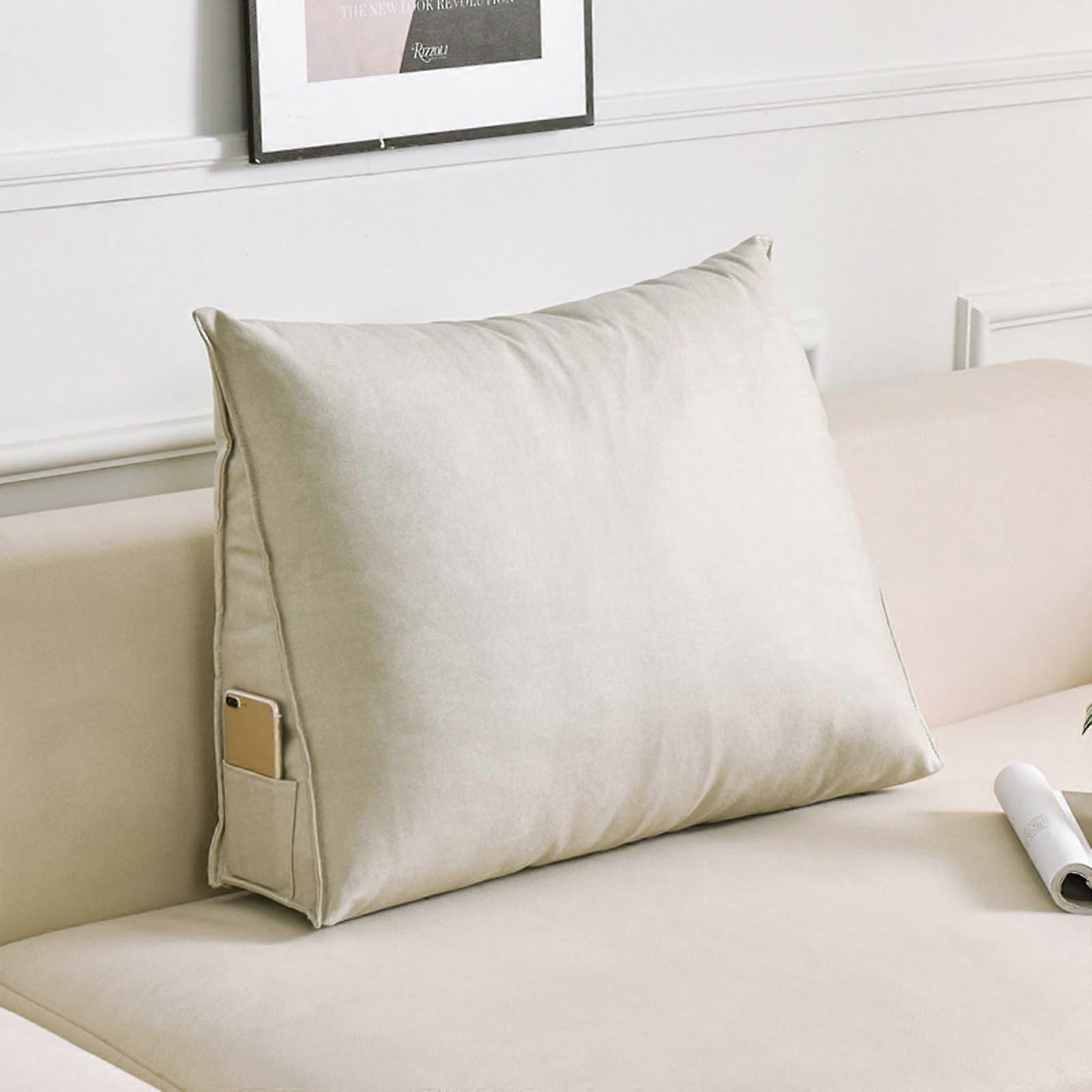 Triangle Reading Pillow, WedgeShaped for Bed, Couch, Reading, TV, White, 60*50*20cm