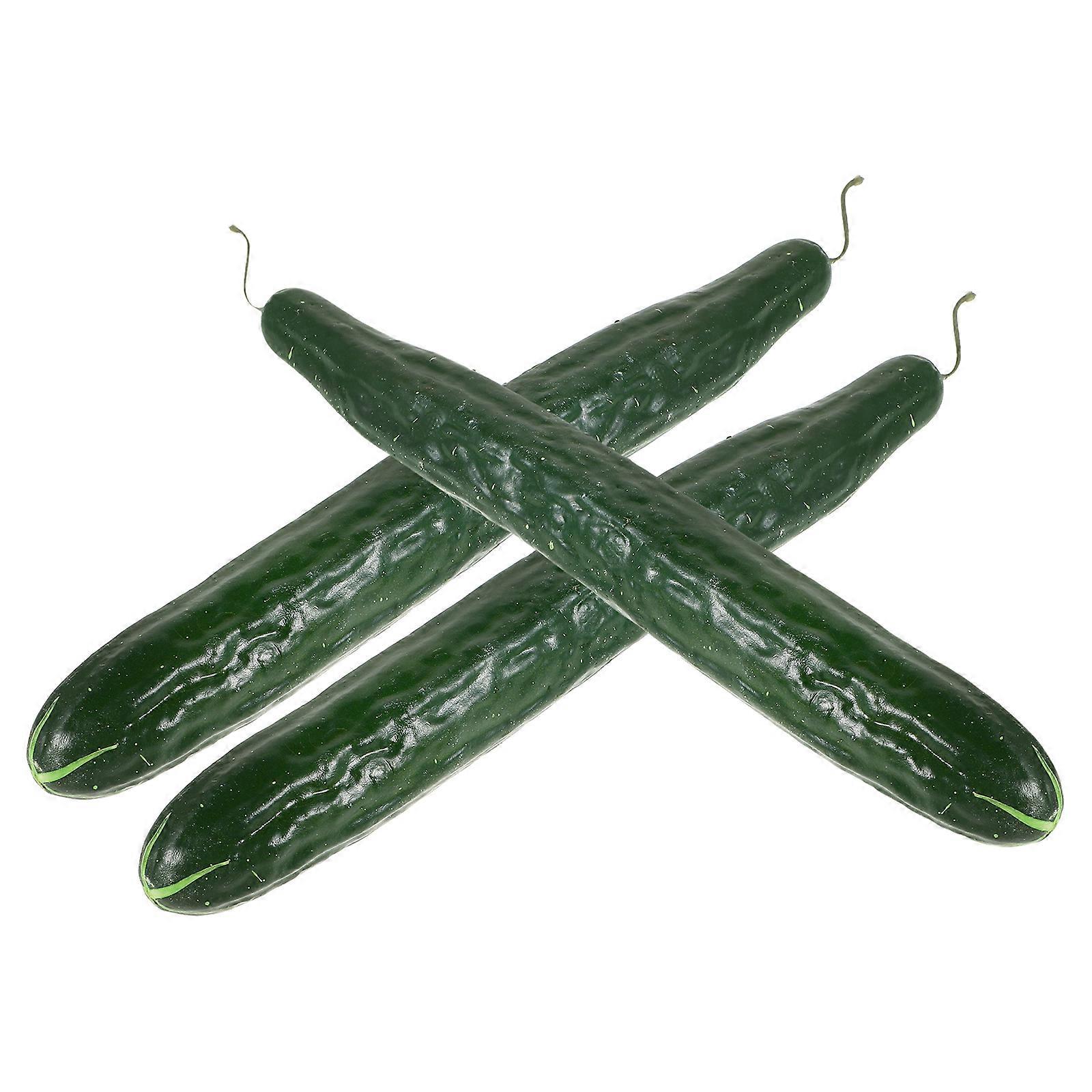 3pcs Artificial Cucumber Simulation Plastic Vegetable Ornaments for Home Decoration and Photography Props – Lifelike Faux Cucumber Models for Display