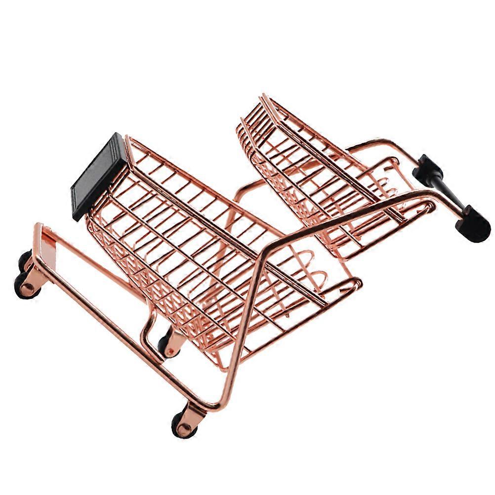 Mini Shopping Cart Pretend Play Small Rolling Cart Study Room 1Pcs