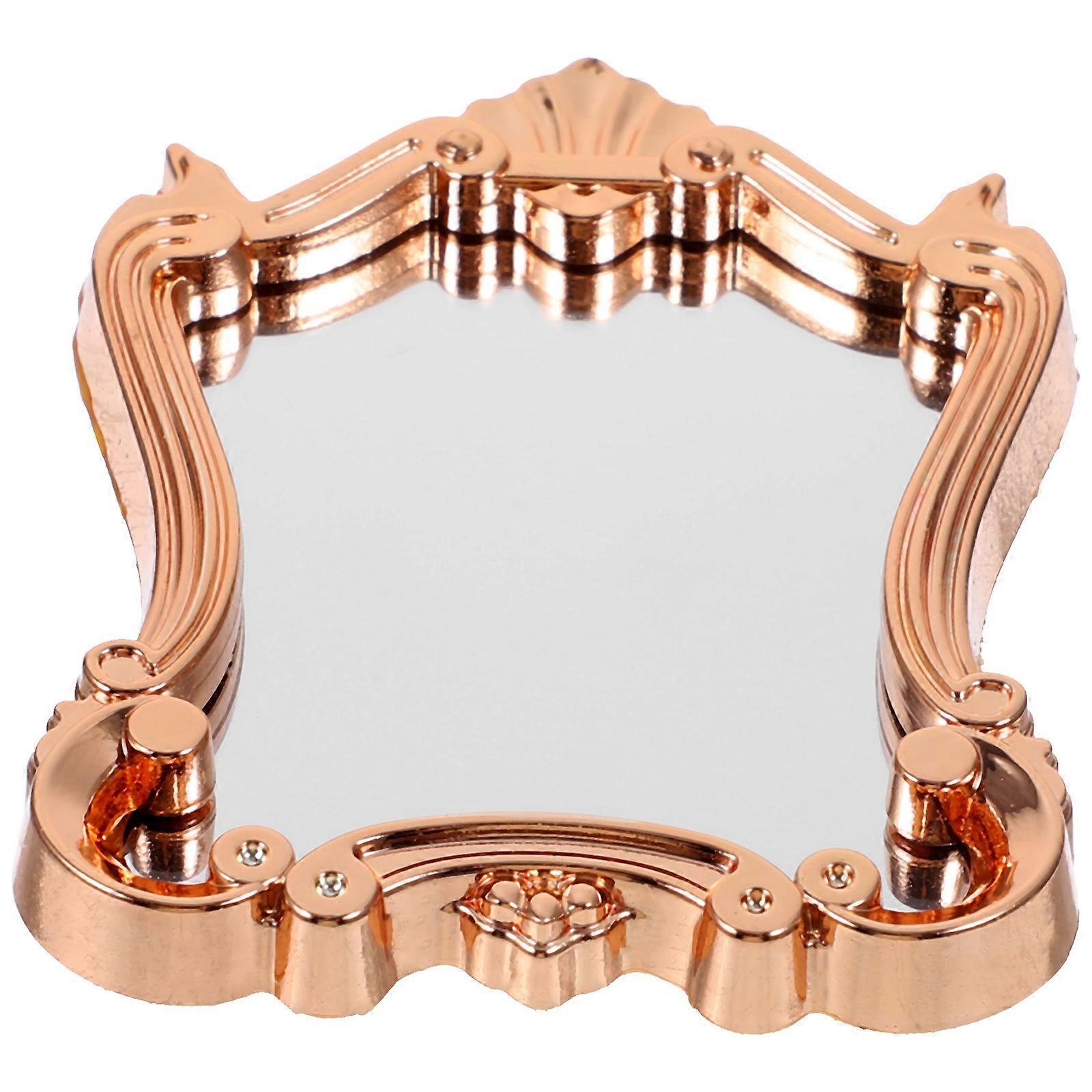 Durable Plastic Small Mirror Set for Toy Room Decor Light Brown 2.5 inch