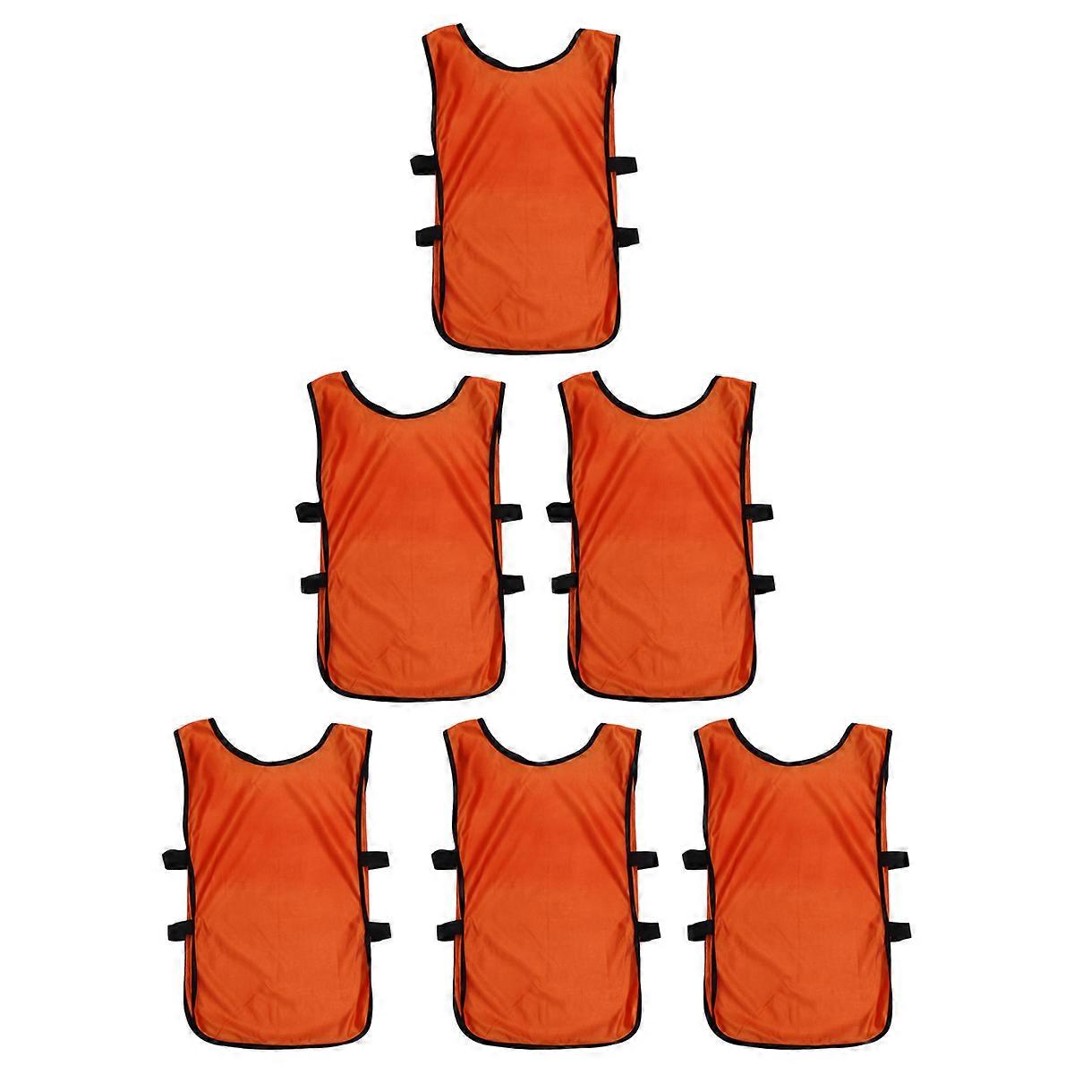 Sports Training Vest 6Set Durable Material Designed For Boys Girls Enjoying Active Recreation In Orange Shade