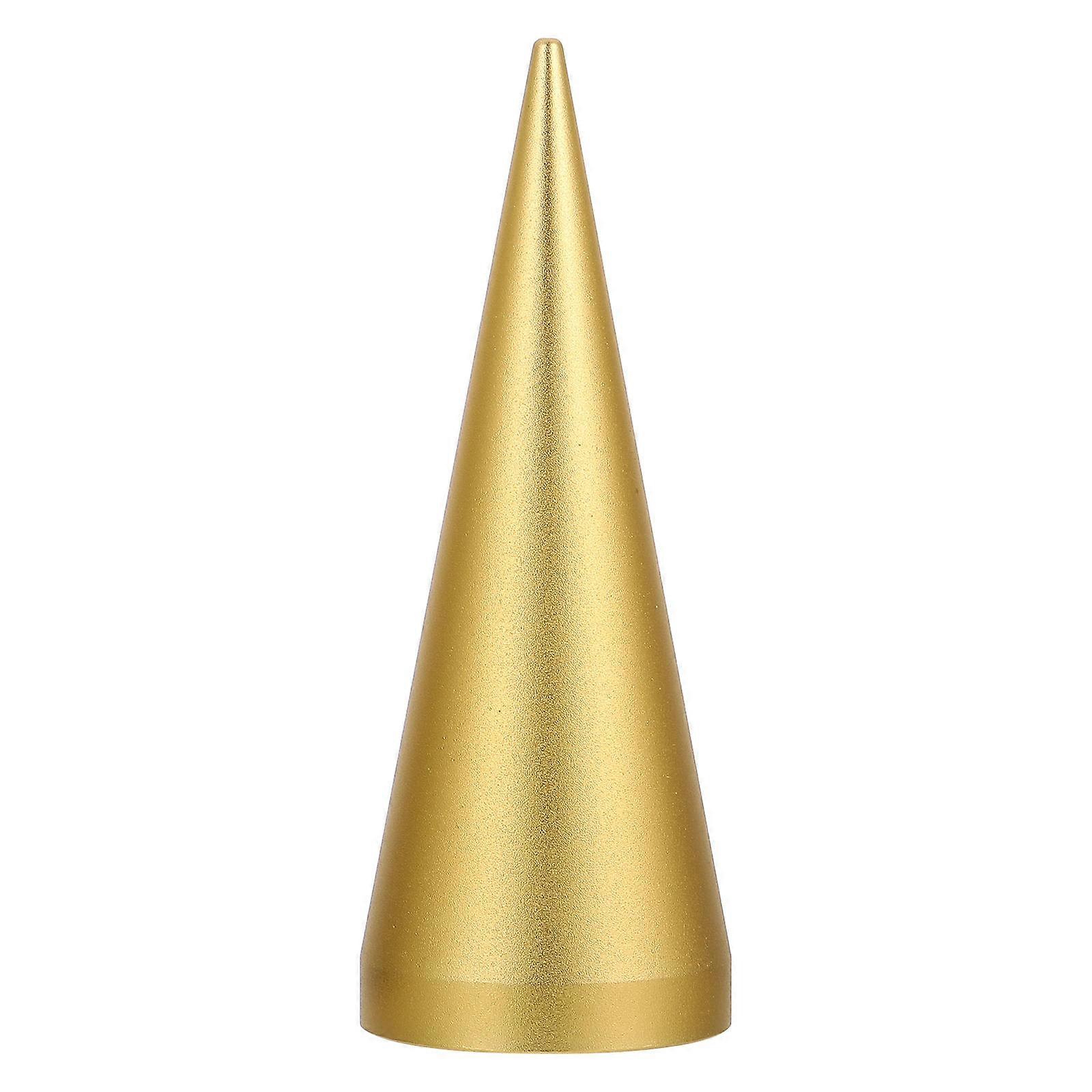 Cone Shape Ring Stand Jewelry Display Stand for Retail Settings Golden Metal Storage 1Pcs