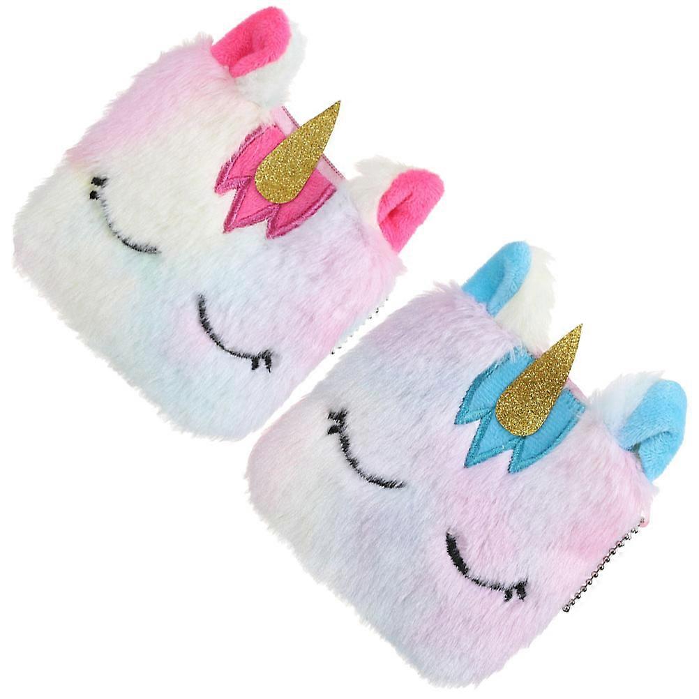 Plush Unicorn Coin Purse Adorable Small Wallet for Coins, Cute Change Container for Students & Office Workers