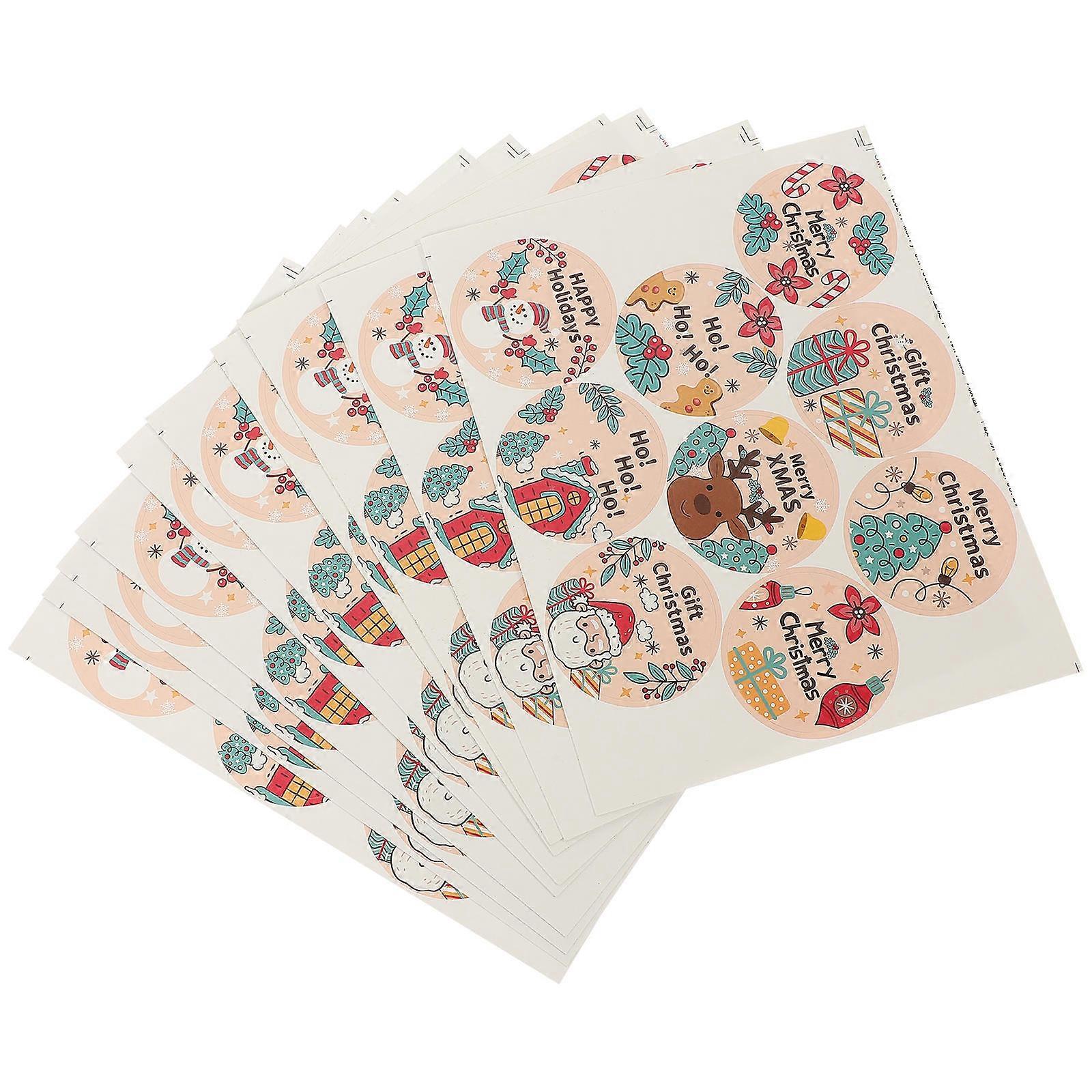 Christmas Stickers For Gift Labeling 4X4CM Assorted Color Square Decorative Labels 1 Set
