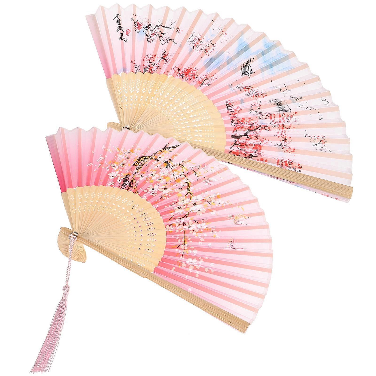 زخرفة حائط مروحة خمر محمولة مفتوحة بحجم 38 سم للنساء 2 قطعة