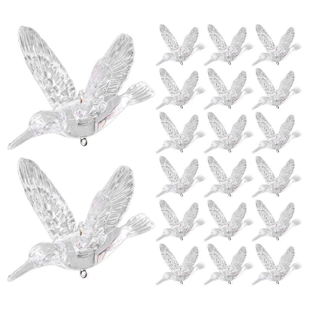 20pcs Transparent Acrylic Hummingbird Ceiling Decorations Delicate Flying Bird Ornaments for Weddings, Parties, Chandeliers, Windows & Wall Decor