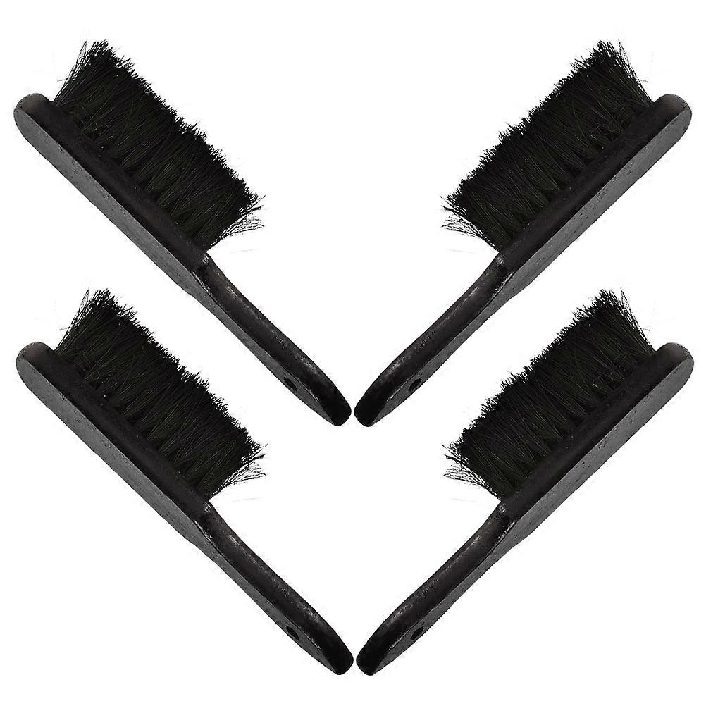 Fireplace Cleaning Tools with Dense Soft Bristles and Ergonomic Handle for Indoor Use Black Wood Plastic 4pcs