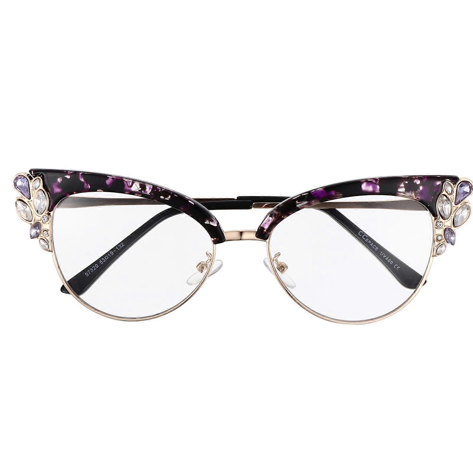 Round Purple Blue Light Blocking Glasses Ideal For Computer Use And Party Decoration 1Pcs