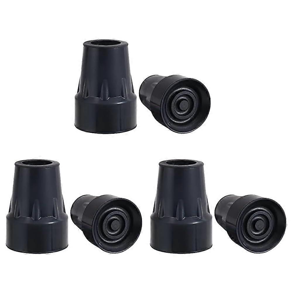 Set with 1 pair of nonslip rubber crutch tips, durability, for rubber cane tips, crutch tips, 6piece set.