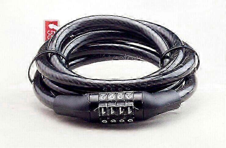 Black Steel Cable Bike Lock with 4-Digit Combination Code