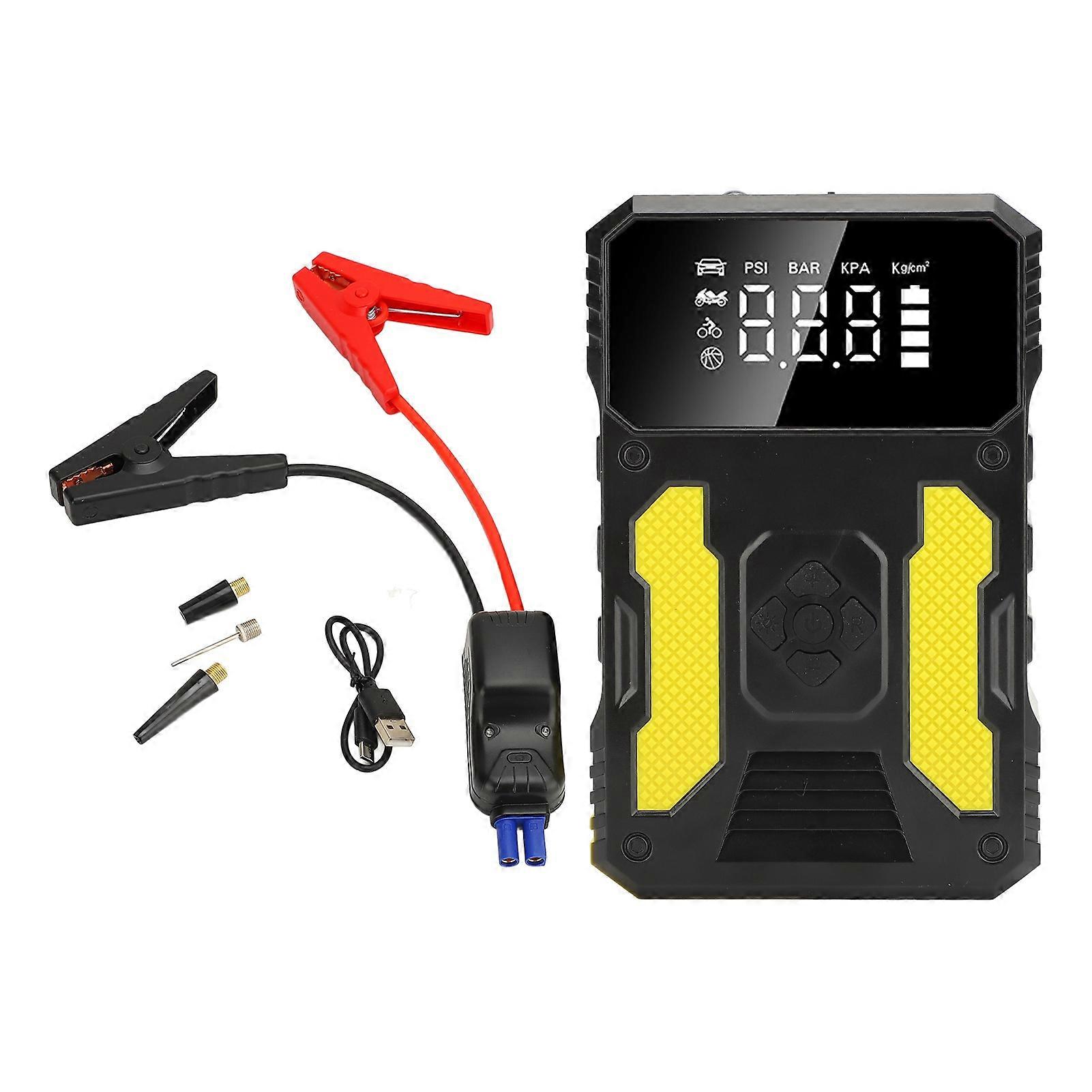 12V Portable Lithium Car Battery Jump Starter with LED Display for Vehicle Emergency Rescue Booster Pack