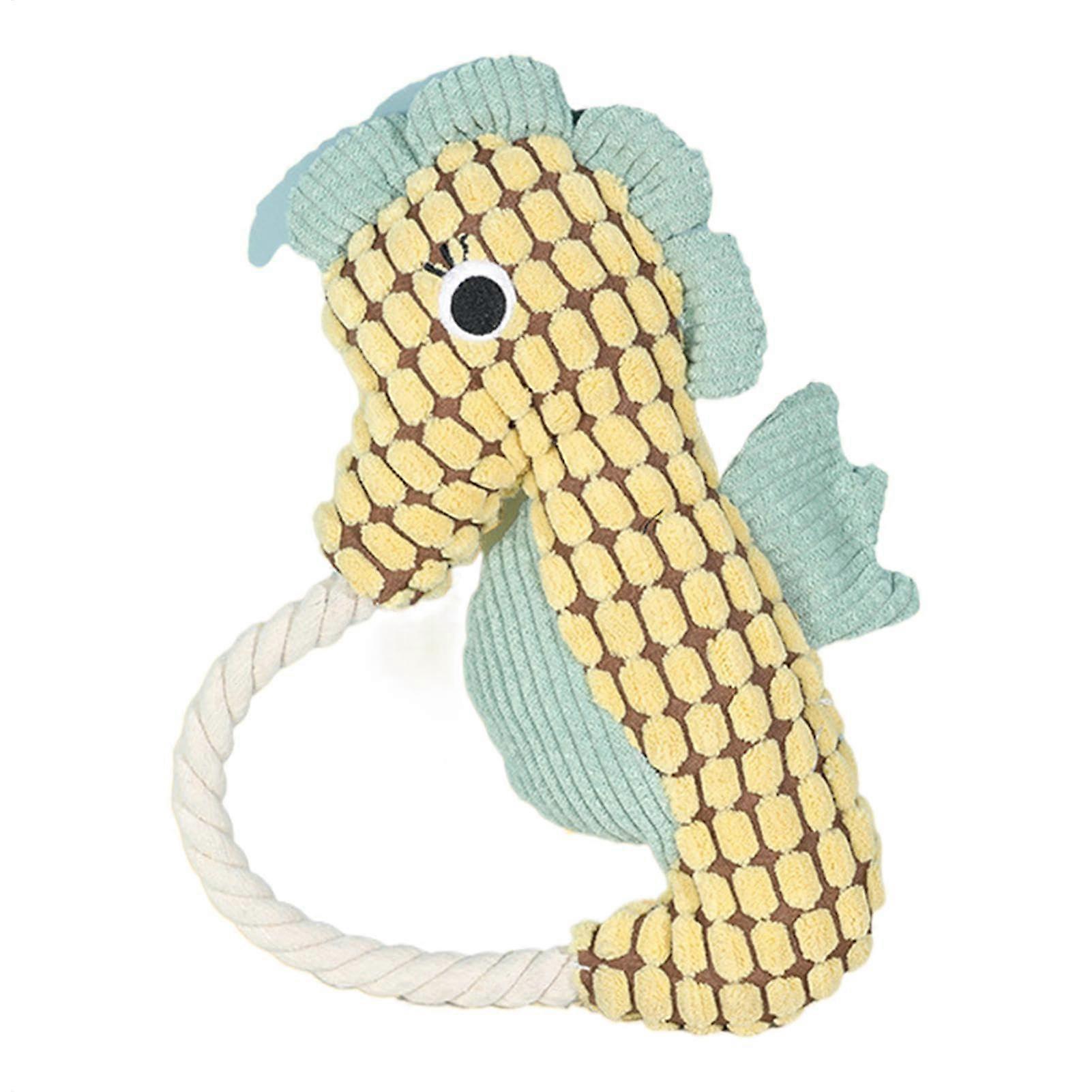 Plush Dog Chew Toys, Small Squeaking Dog Toys, Plush Sound Toy Cotton Rope Interactive Game, Pet with Crinkle Paper for Dogs Yellow