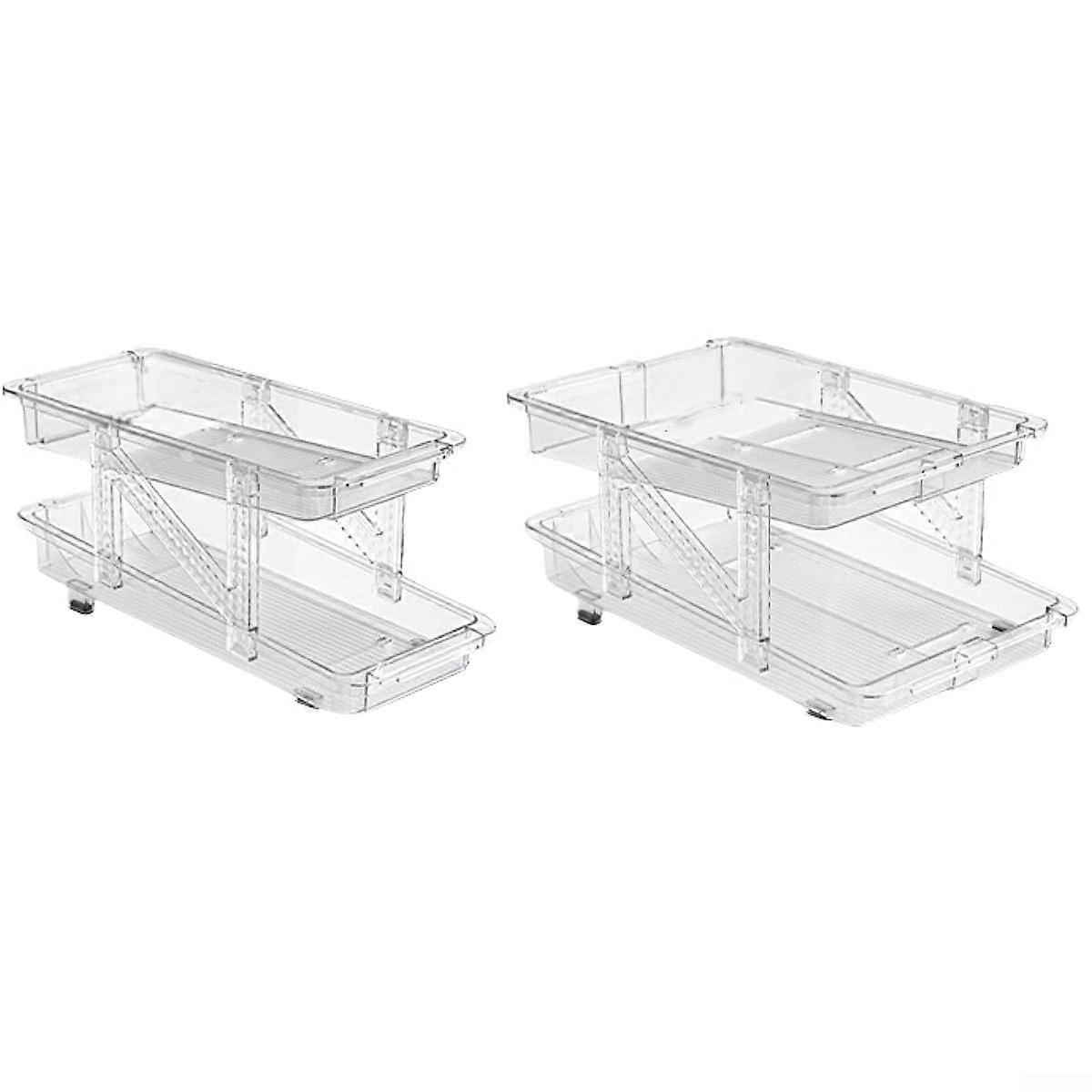Expandable Beverage Can Organizer with Roll-Out Shelf System, Storage Box for Pantry and Refrigerator, Ideal for Beer and Drinks