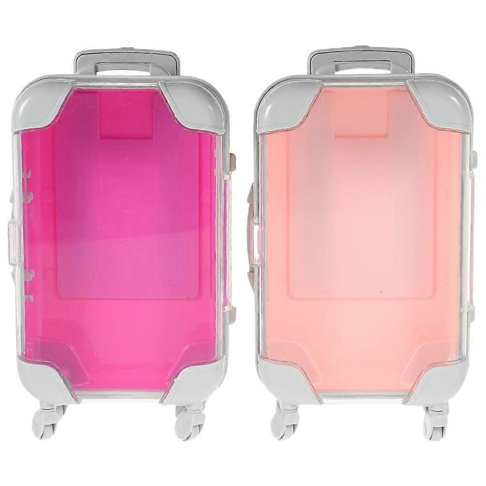 2pcs  Small Makeup Suitcase Portable Makeup Case Makeup Carrying Case Makeup Organizer Case