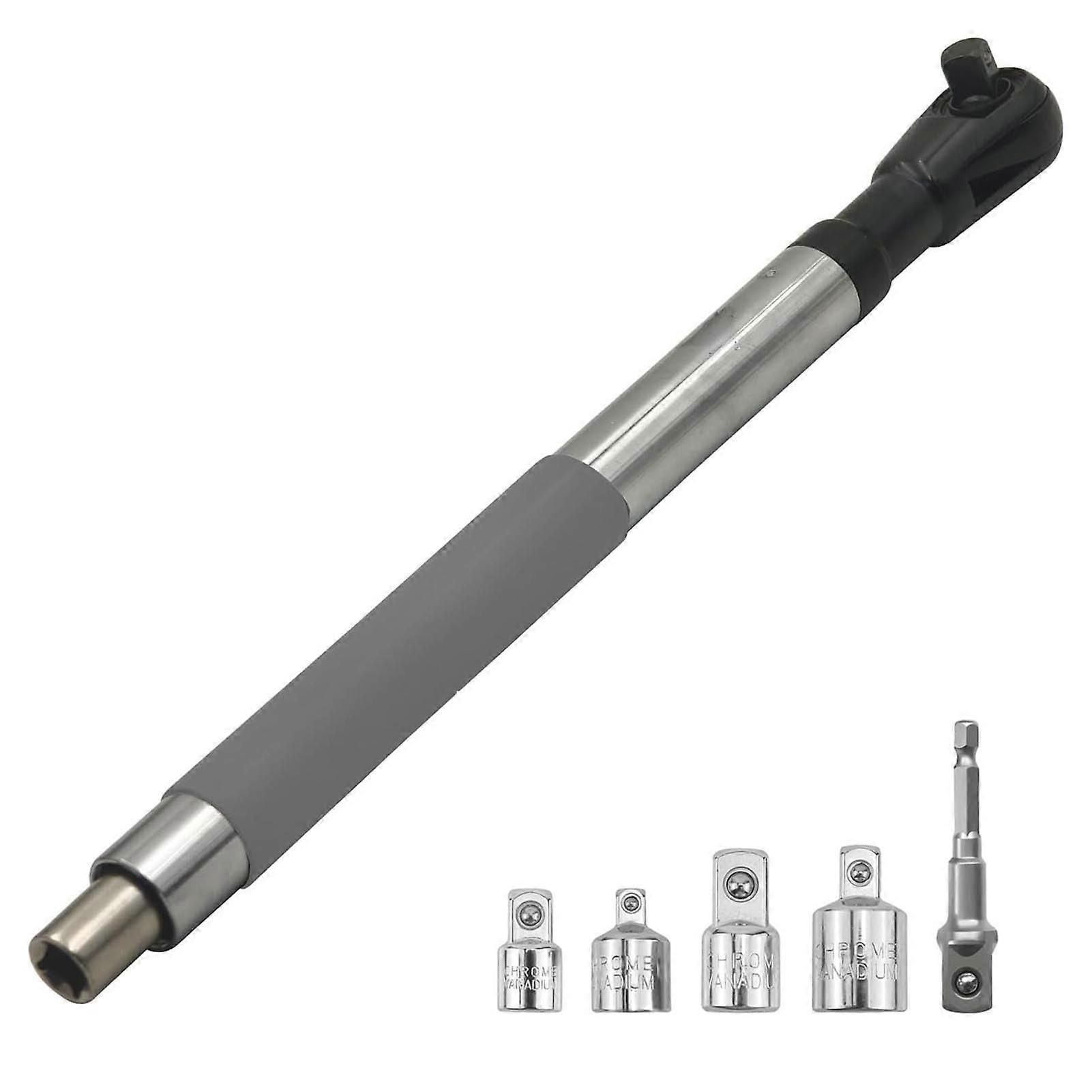Offset Extension Socket Wrench Set - Multi-Functional Ratchet Tool for Tight Spaces, Adjustable Sizes, Durable Material
