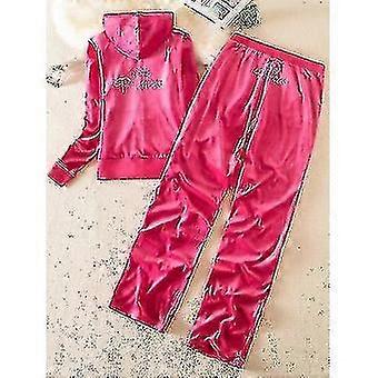 القطيفة العصير الخياطة بدلة هوديس المخملية سستة قميص من النوع الثقيل والسراويل مجموعة ملابس رياضية 2023 المرأة الربيع / الخريف بدلة رياضية المحاصيل Topbest هدية لعيد الميلاد