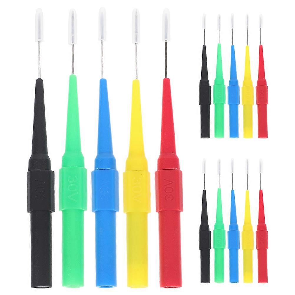 Wire Piercing Probes Automotive Repair Cylindrical Car Electronic Systems Assorted Color Plastic for Automotive Circuit Diagnostics 15Pcs