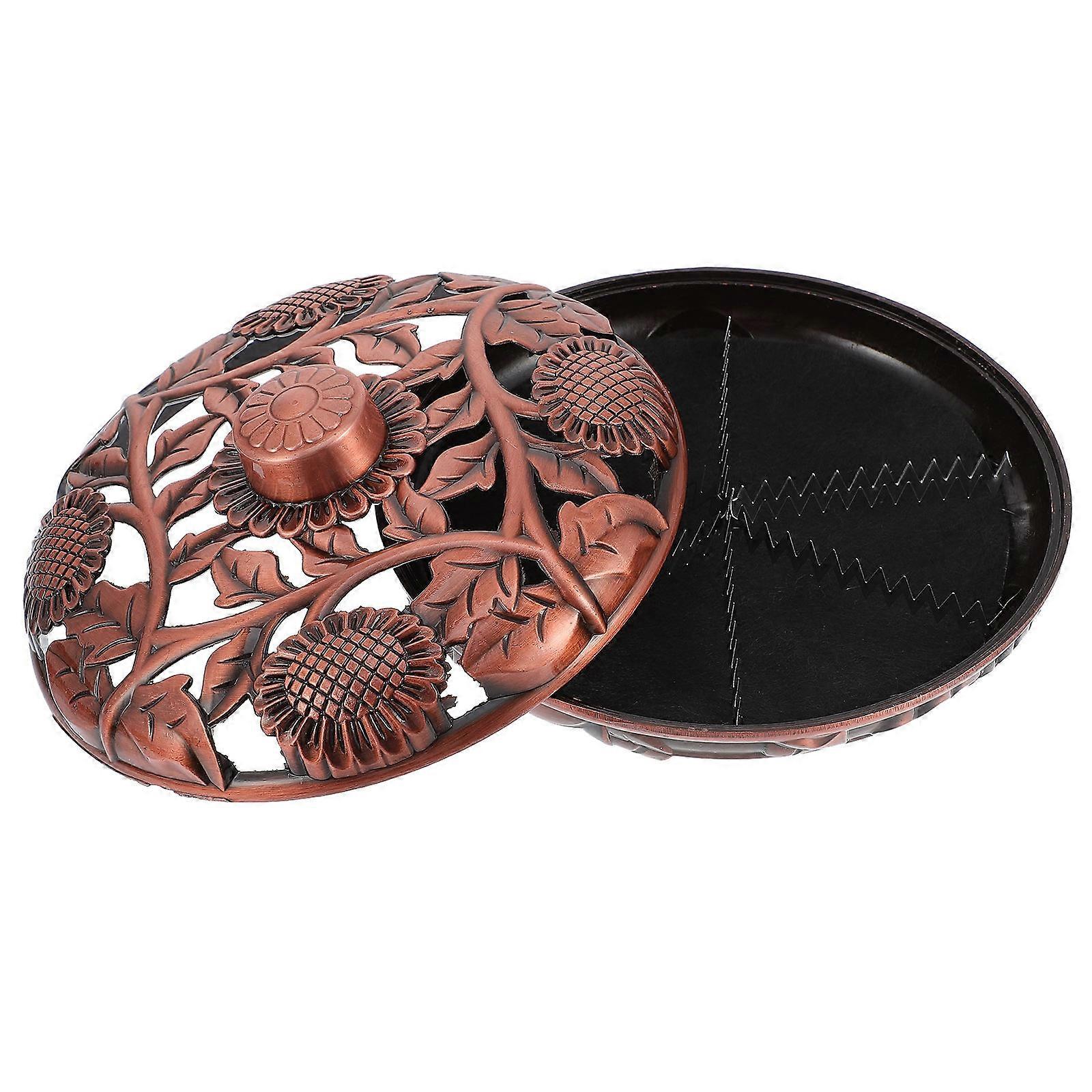 Small Retro Censer Burner for Home Office Brown Alloy Fragrance Diffuser 1Pack