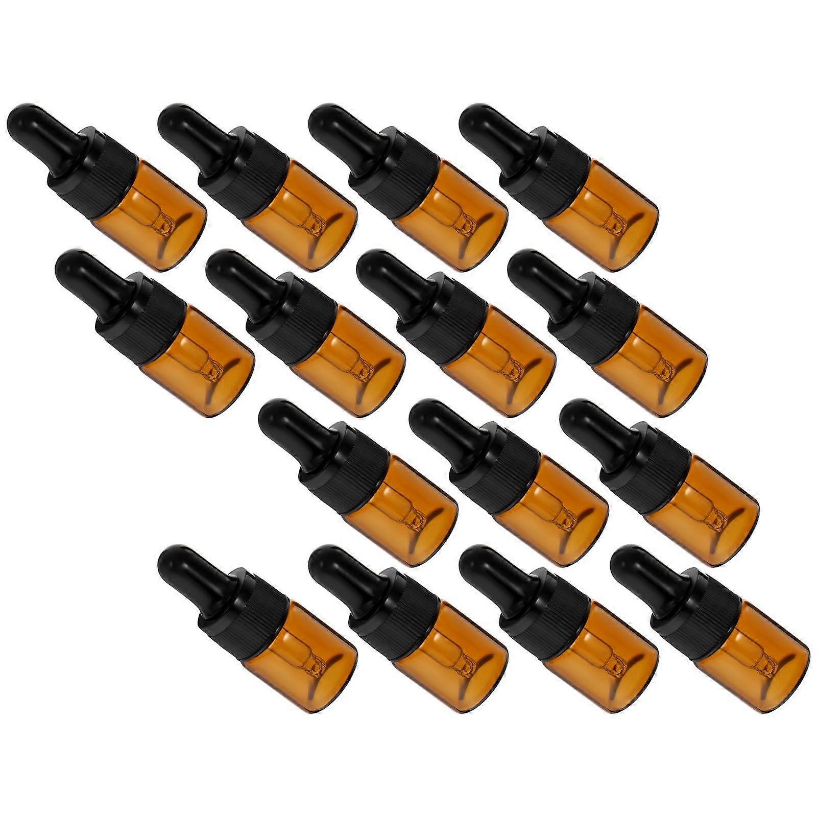 Perfume Bottles Glass Dropper Bottles for Travel Storage Containers Brown Reusable Dosage Control 15Pcs
