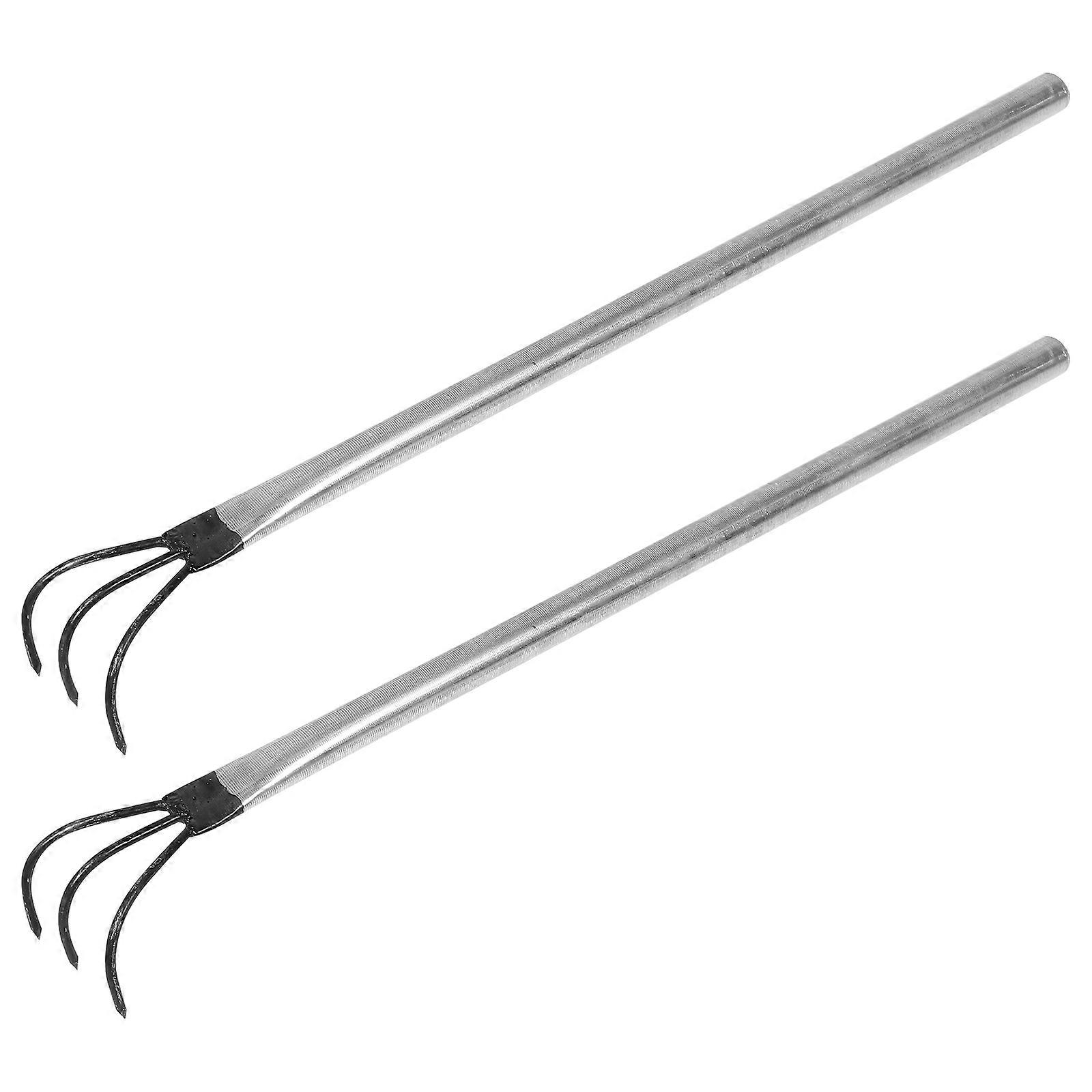 Mushroom Collecting Rake 2Pcs Silver Foraging Tool for Professional Collectors Engaging in Outdoor Activities