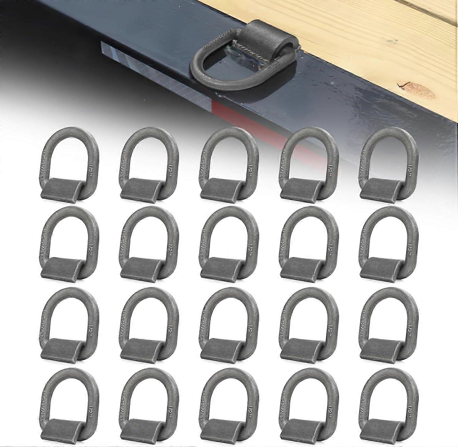 Weld-On Forged D Ring, 1/2" D-Ring Trailer Tie Down Anchor with Welding Clip for