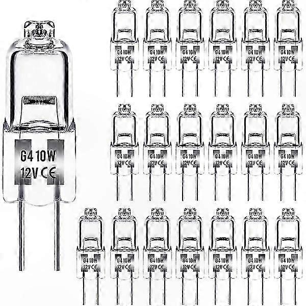Warm White G4 Halogen Bulbs, 10W 12V, 20-Pack Energy Efficient Lighting Solution