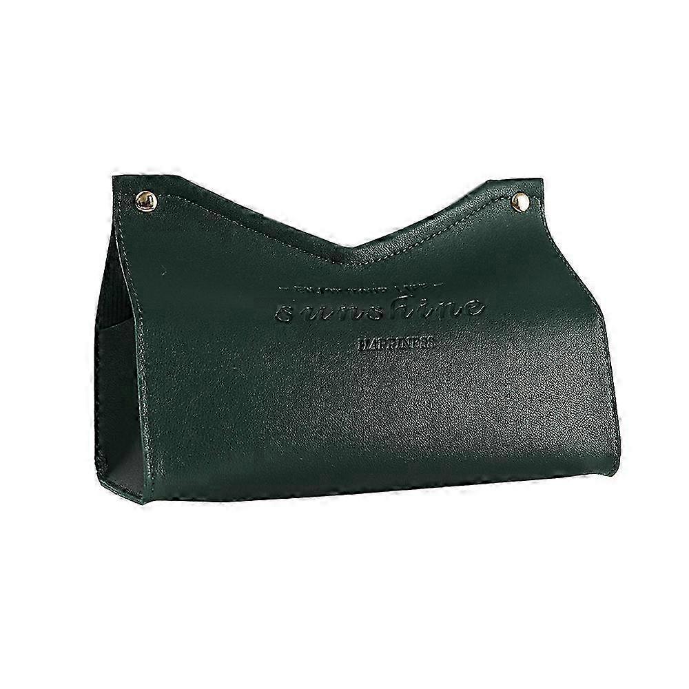 ティッシュ ボックス、モダンな革のティッシュ ボックス ホルダー - バスルームの洗面化粧台カウンタートップ、ナイトスタンド、オフィスデスクスタイルのための装飾的なホルダー/オーガナイザー1896-green