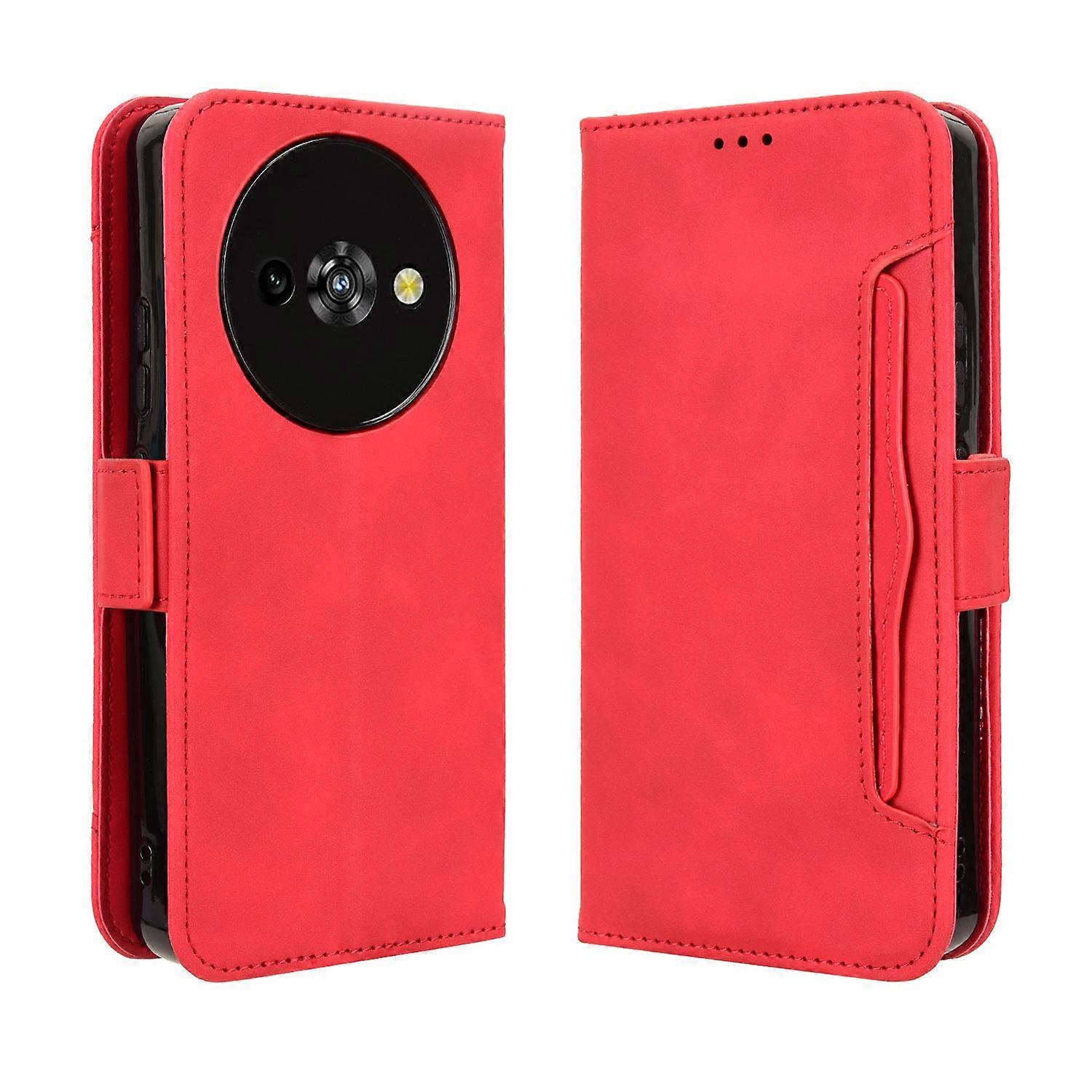 TKdaddy ل Oukitel C59 Pro غطاء محفظة هاتف جلدي مع فتحات بطاقات متعددة أحمر