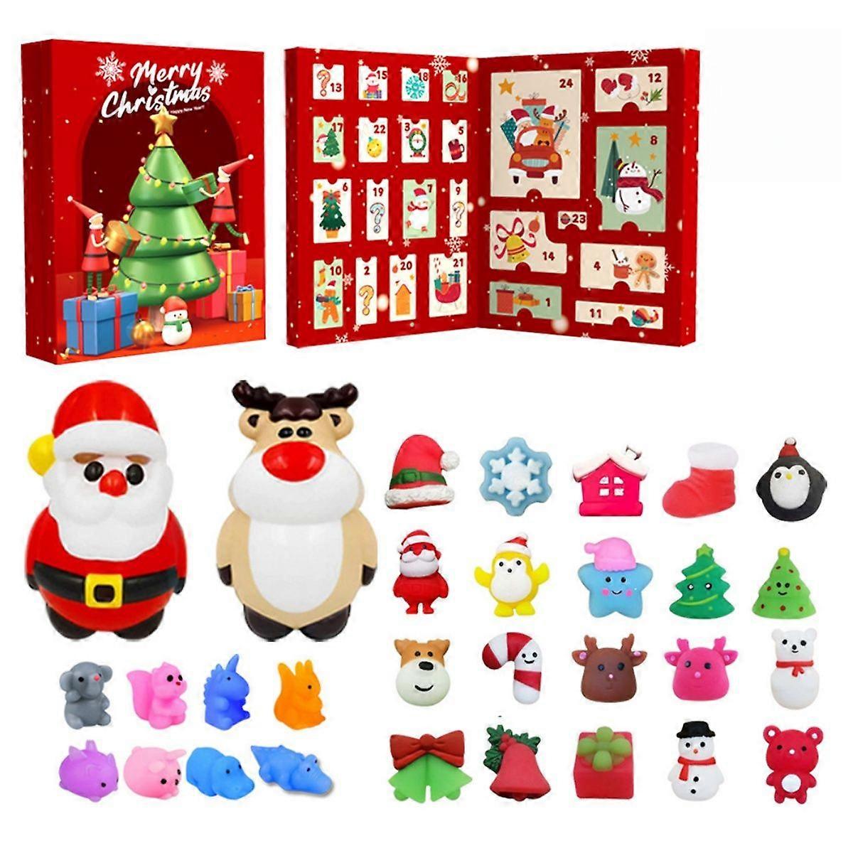 2025 Christmas Punch-Box Advent Calendar - Surprise Sensory Toy Set with Pop-it Fidget Toys & Squishy Figures for Kids -HK903