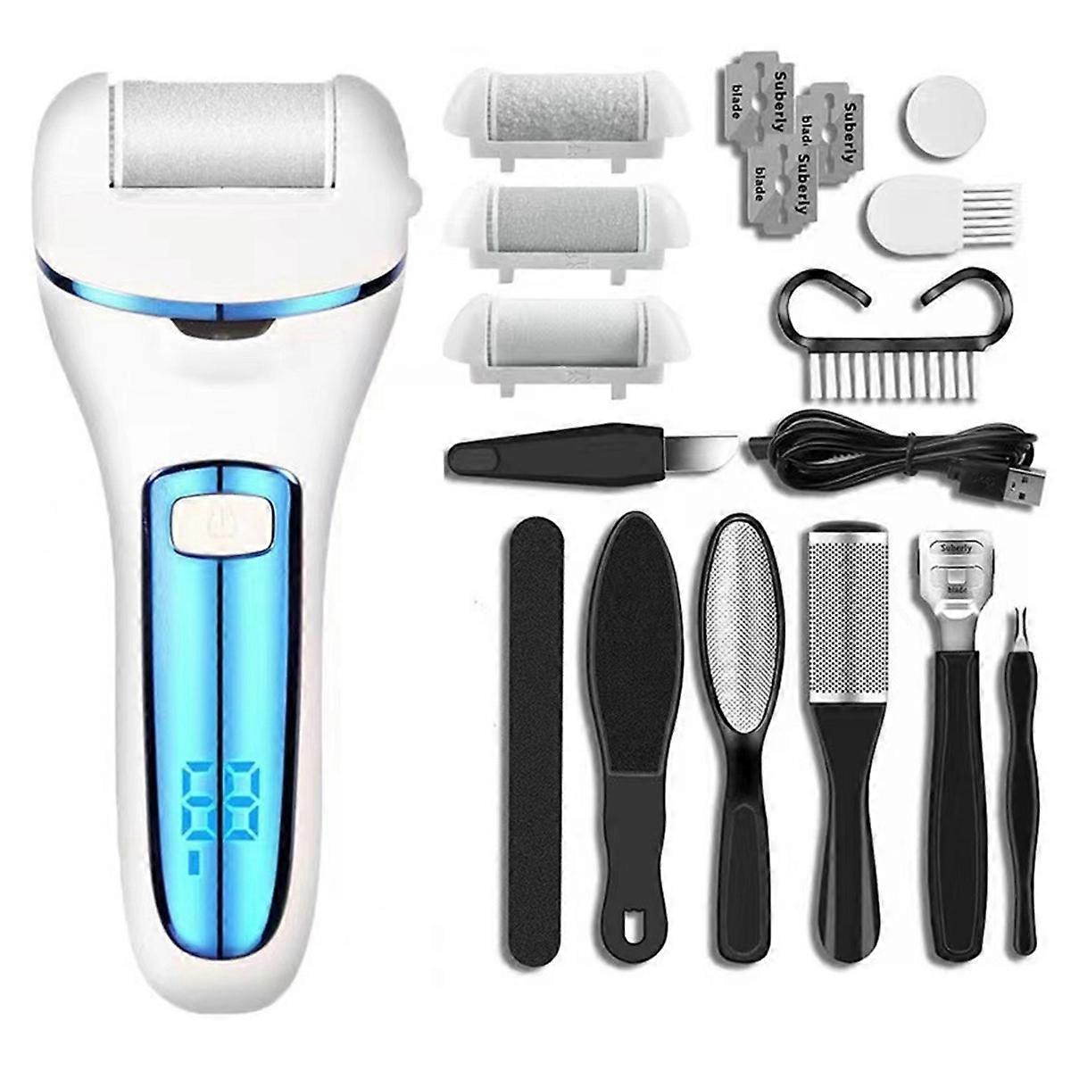 Automatic Pedicure Grinding Machine Foot Callus Removal Tool Waterproof Lighting Digital Display Enhanced Power