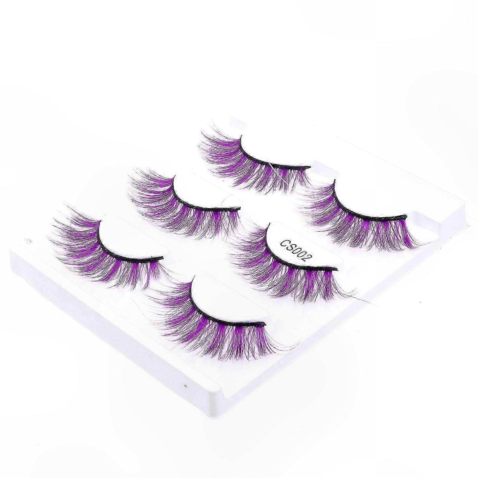 3 Pairs Multi-Color 3D Art False Eyelashes Extensions