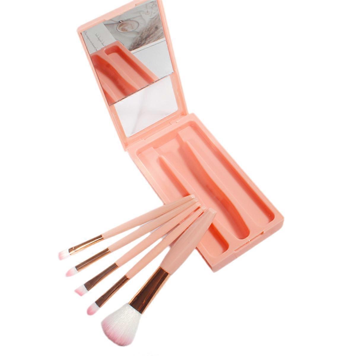Makeup Brushes Set Easy-Taken Makeup Brush Set with Case and Mirror Small Cosmetic Brushes Perfect for Travel D