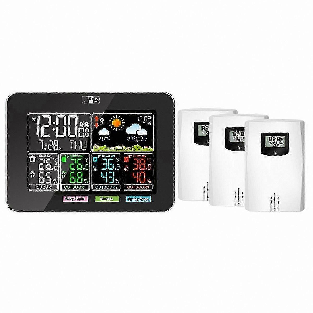 Color Display Weather Station with Temperature Humidity Forecast Barometric Pressure for Indoor Outdoor Use