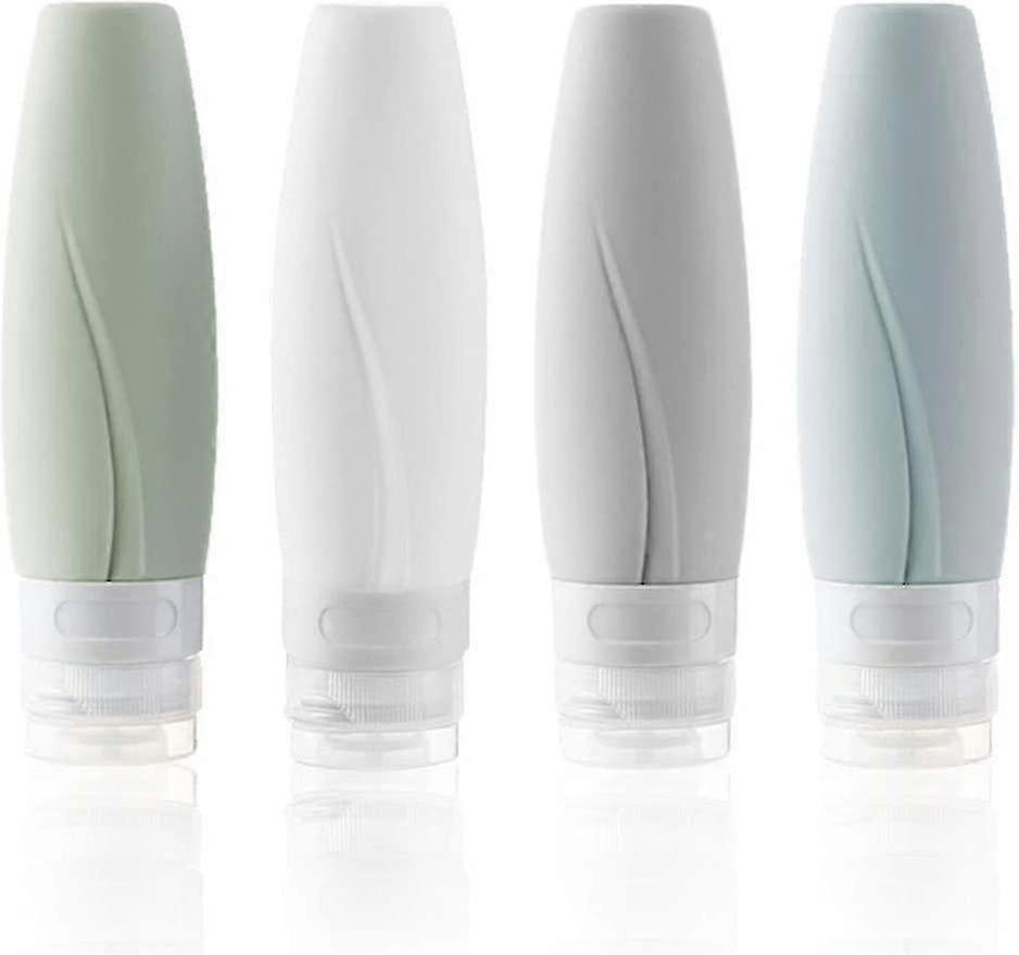 Silicone Travel Bottle Set, 4 Pcs Refillable And Squeezable Leakproof Portable Travel Container (60