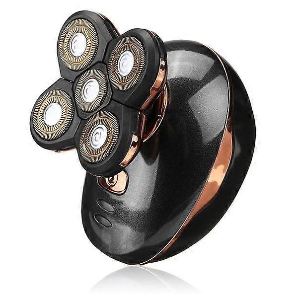 5 Head 4D Electric Men Bald Shaver(Black)