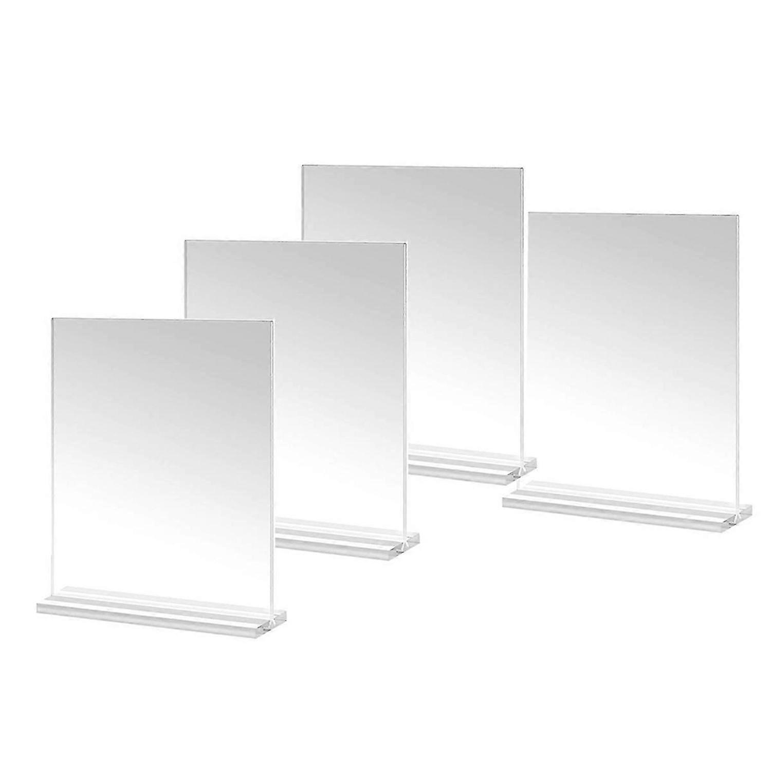 Acrylic Picture Frame, 4 Pack Plastic Picture Frames Holder Standing