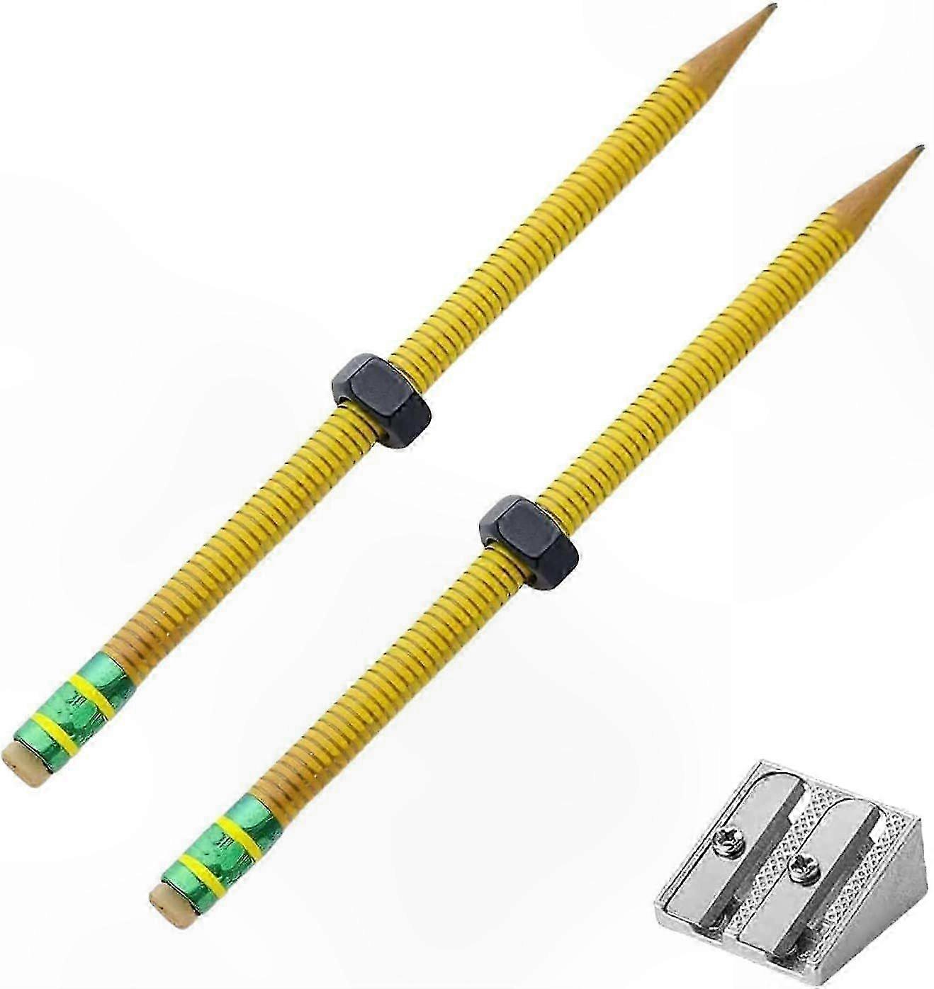 2PCS Twist and Write Pencils, Weighted Wooden Fidget Tools with Rotating Threads for Focus and Decompression