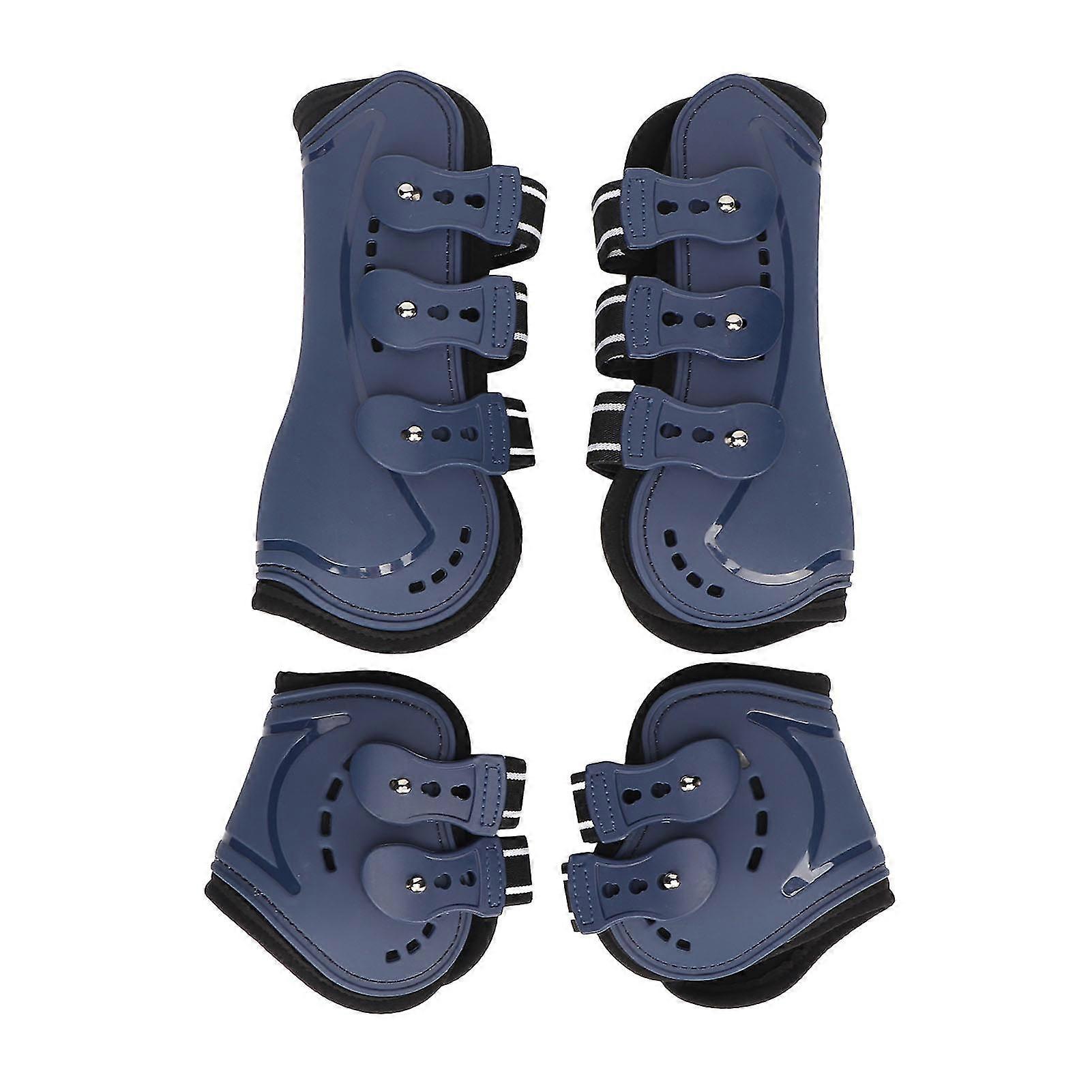 2025 Horse Tendon Boots Adjustable Open Front Fetlock Boot Breathable Protective Horse Jumping Tendon Boots Blue Set of 4