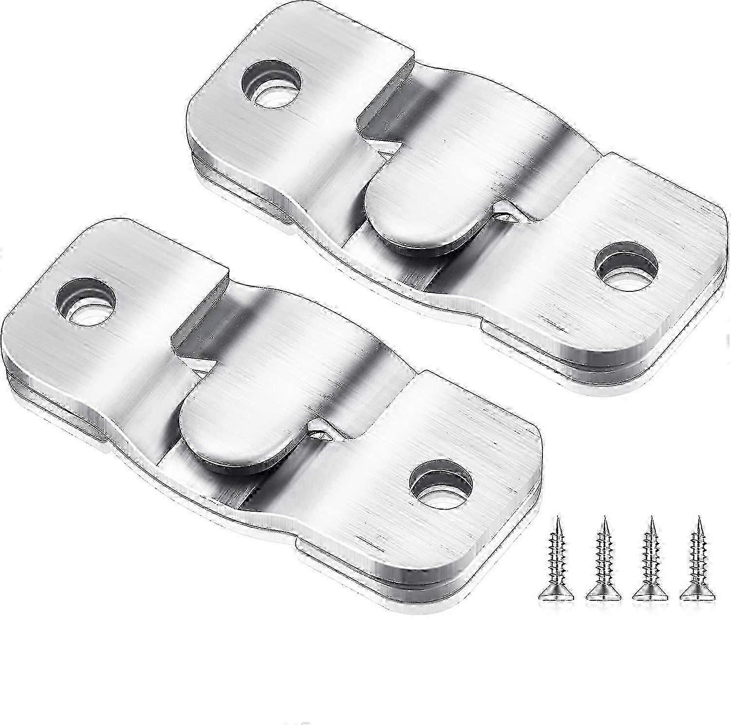 Concealed Flush Mount Bracket, 4 Pieces, Heavy Duty Flush Mount Headboard Wall Lock Brackets, Stainless Steel Z Clip Bracket For Pictures, Mirrors