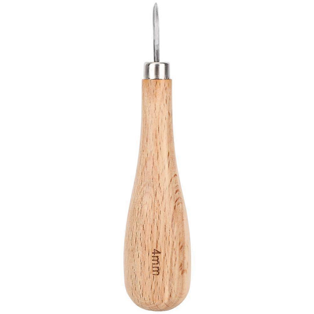 Rhombus Awl Steel Cone Punching Leather Tool Beech Handle Diamond Point Awl <br>(4mm )