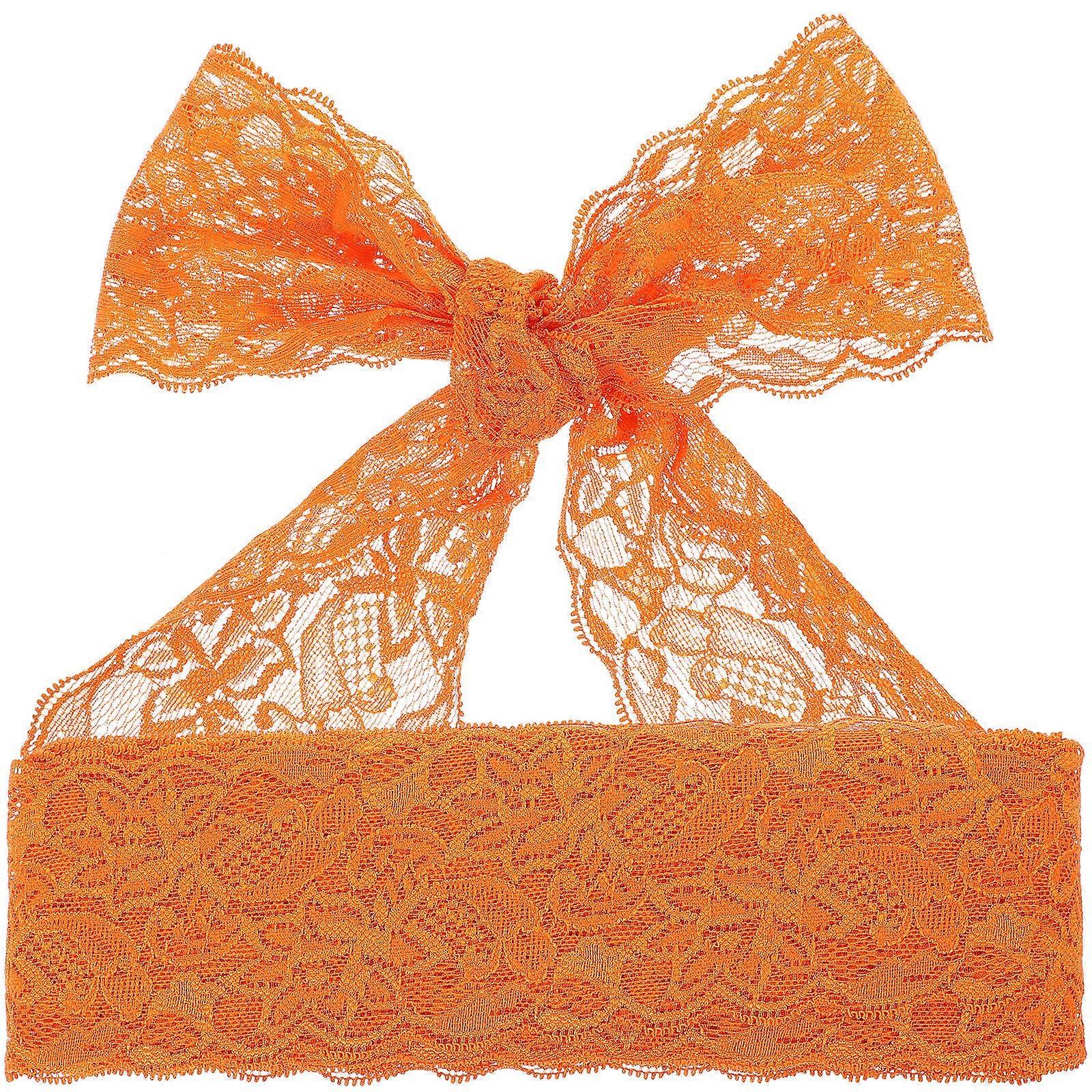 Elastic Lace Trim Fabric Neckline Lace Trims for DIY 10Pcs Orange Ribbon